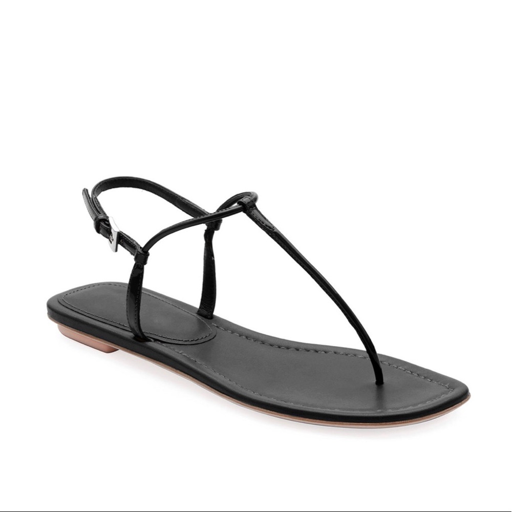 Prada black t strap sandals